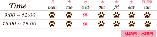 診療時間・休診日